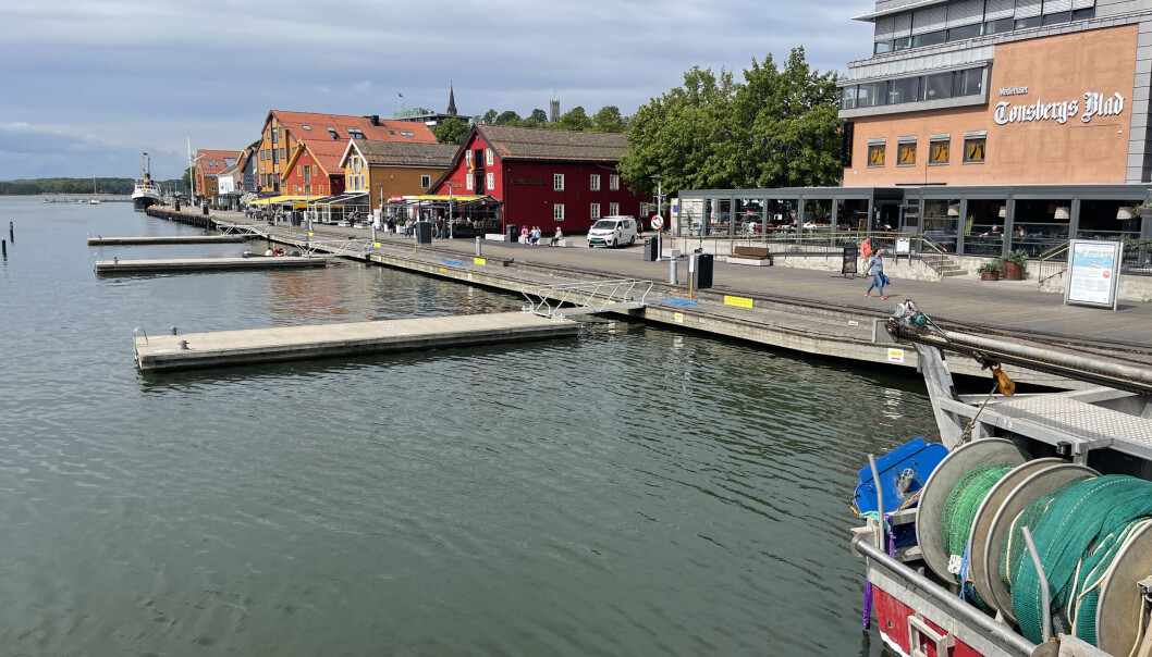 RESERVERT: Fristende å legge til her? Ikke gjør det. Bryggene i Tønsberg – inkludert gjestehavnen - er reservert Færderseilerne denne helgen. Foto: Amund Rich. Løken. RESERVERT: Fristende å legge til her? Ikke gjør det. Bryggene i Tønsberg – inkludert gjestehavnen - er reservert Færderseilerne denne helgen. Foto: Amund Rich. Løken.