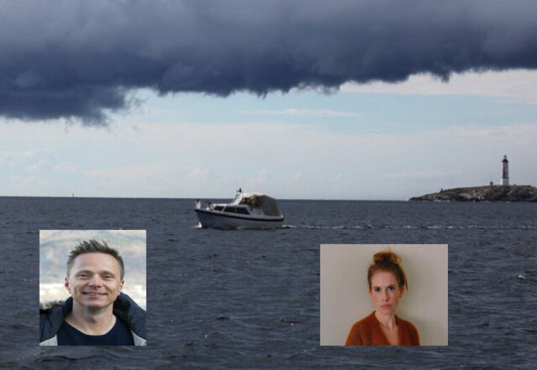 MYE VÆR: Statsmeteorolog Iselin Skjervagen (innfelt) har ikke bare sol som symbol for båtfolket den nærmeste tiden, mens klimaforsker Erik Kolstad (innfelt) gir oss et ørlite håp om et bedre augustvær, etter en litt våt juli. Foto: Atle Knutsen. MYE VÆR: Statsmeteorolog Iselin Skjervagen (innfelt) har ikke bare sol som symbol for båtfolket den nærmeste tiden, mens klimaforsker Erik Kolstad (innfelt) gir oss et ørlite håp om et bedre augustvær, etter en litt våt juli. Foto: Atle Knutsen.