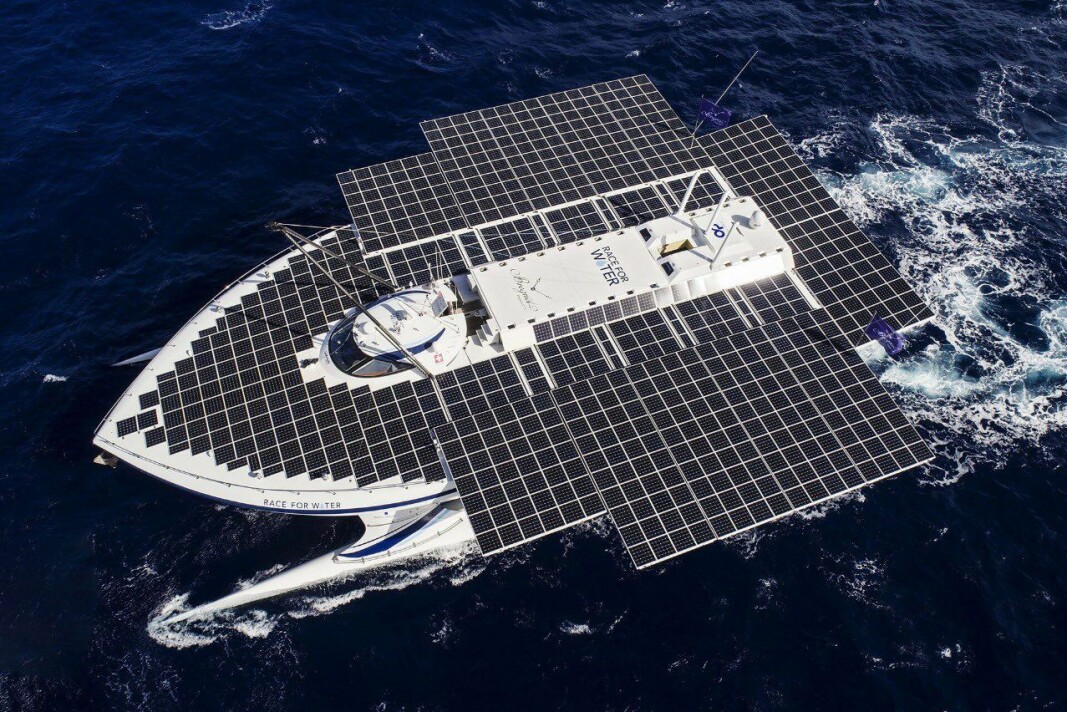 MYE STRØM: Skipet gikk tidligere under navnet MS Tûrnaor PlanetSolar og var før innstalasjon av brencelcelle verdens største solcelle-drevne skip. MYE STRØM: Skipet gikk tidligere under navnet MS Tûrnaor PlanetSolar og var før innstalasjon av brencelcelle verdens største solcelle-drevne skip.