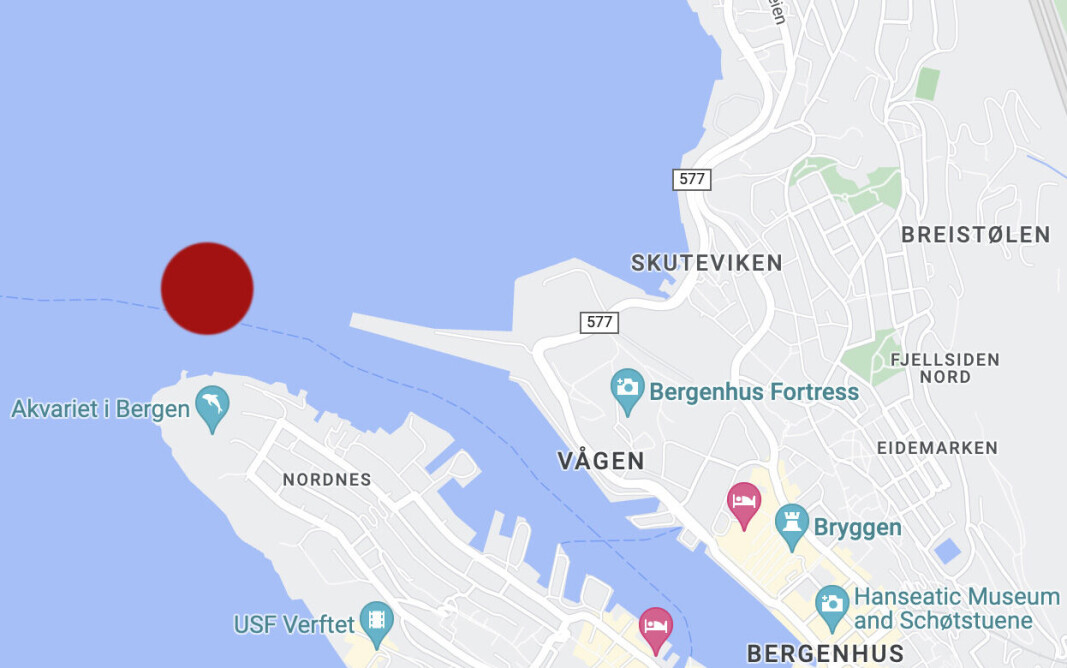 ANTATT ULYKKESSTED: Det rapporteres om at ulykken tok sted mellom Nordnespynten og Bontelabo. ANTATT ULYKKESSTED: Det rapporteres om at ulykken tok sted mellom Nordnespynten og Bontelabo.
