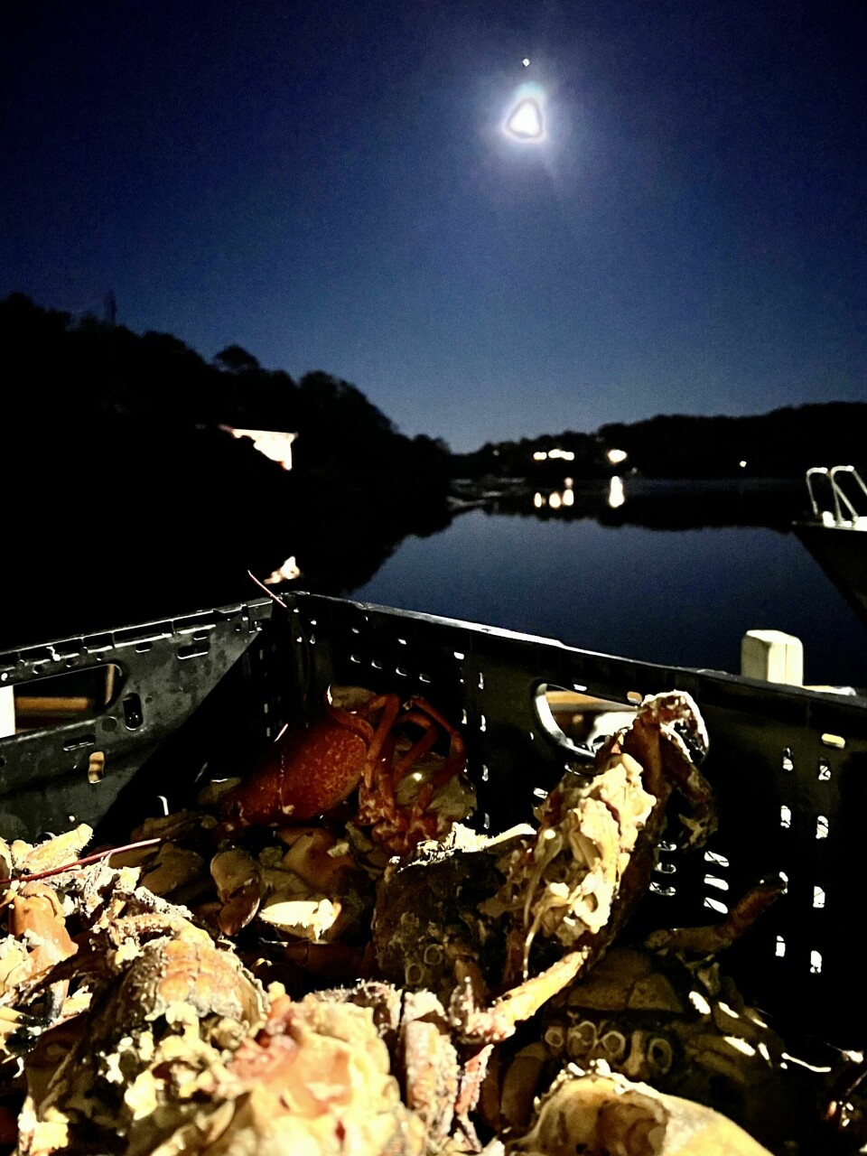 HERLIG KOMBINASJON: Nykokte krabber under månen - med en tydelig Jupiter over månen en lørdag kveld i oktober.