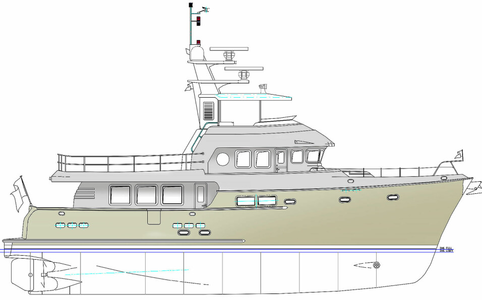 DIGER: Nordhavn 72 er et lite skip som veier 110 tonn med en rekkevidde på 4500 nm.