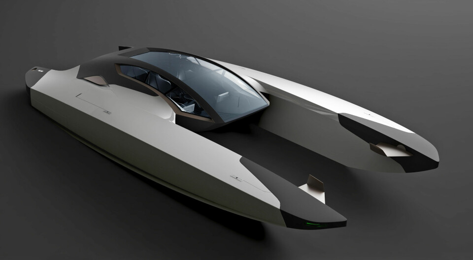 DESIGNERE: Mannerfelt Design Team jobber også med konsepter, som denne hybriddrevne katamaranen.