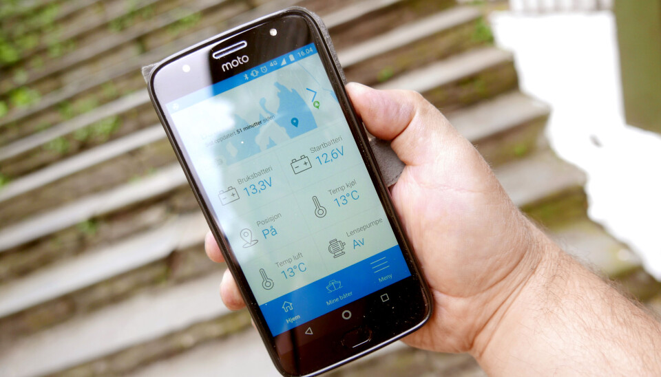APP: Med Smartboat One får du verdifulle data rett på mobilen. Appen fungerer fjellstøtt. APP: Med Smartboat One får du verdifulle data rett på mobilen. Appen fungerer fjellstøtt. Foto: Jan Hanchen Michelsen