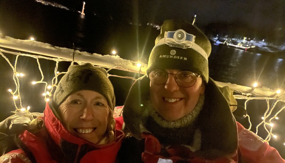 Linda og Bjørn Vigeland feirer jul ombord.
