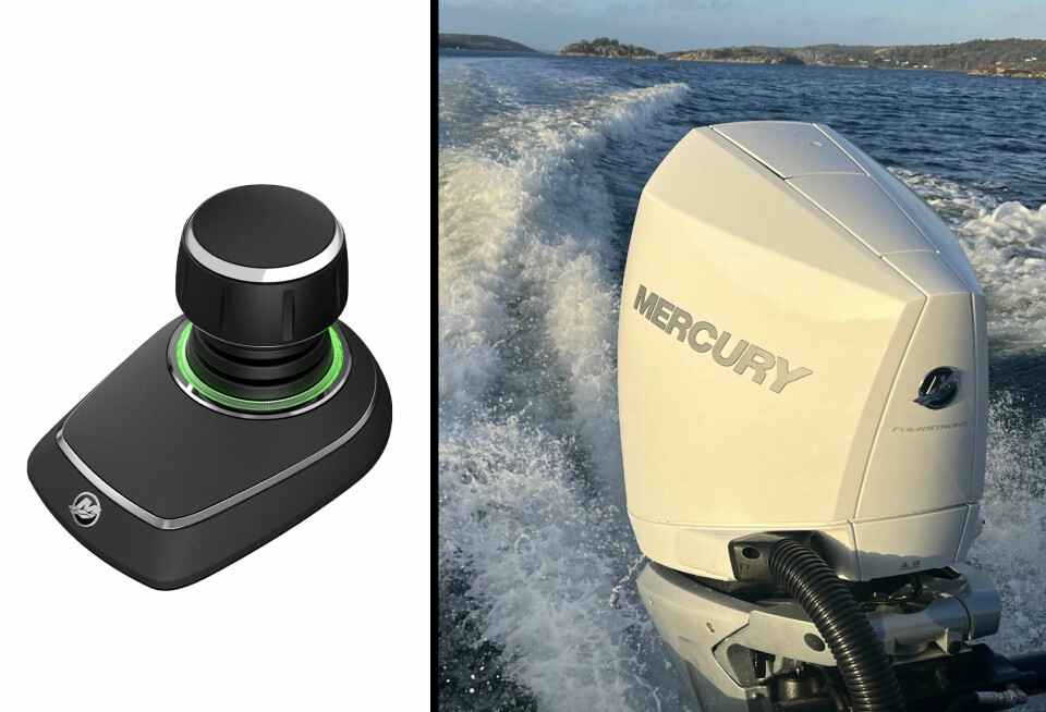 JOYSTICK: Mercury har utvidet sitt system for styring med joystick for båter med bare én Mercurymotor.