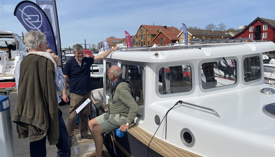 STOR INTERESSE for Strømsø Electric Folkboat på Tønbergmessen. STOR INTERESSE for Strømsø Electric Folkboat på Tønbergmessen.