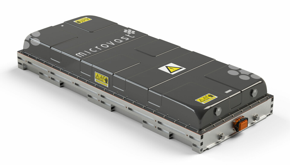 BATTERI: Evoy vil teste ut dette NMC-batteriet fra Microvast for bruk sammen med selskapets elektriske båtmotorer.
