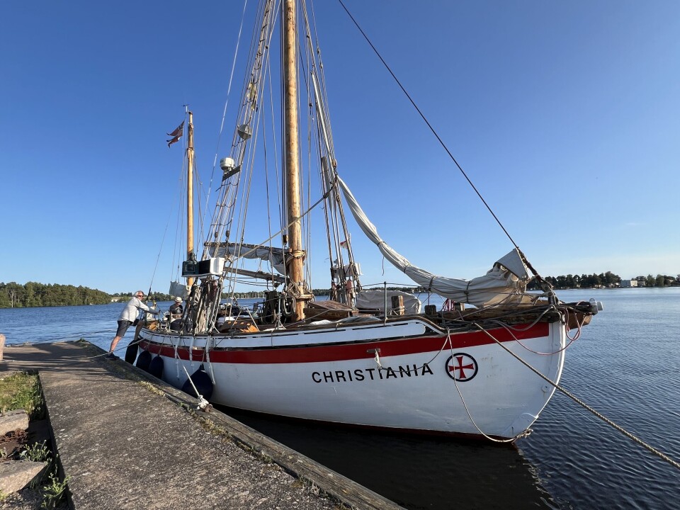RS Christiania til kai i Karlsborg i Götakanalen RS Christiania til kai i Karlsborg i Götakanalen