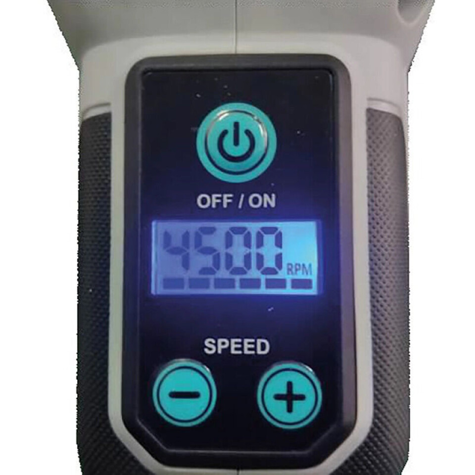 JUSTERBAR: Hastigheten kan juteres i seks trinn fra 2000 til 4500 omdreininger i minuttet JUSTERBAR: Hastigheten kan juteres i seks trinn fra 2000 til 4500 omdreininger i minuttet