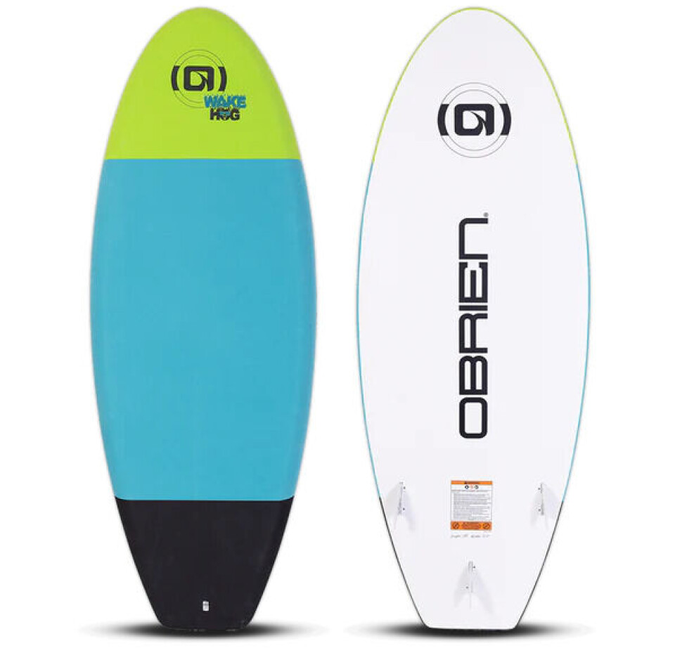 WAKESURFING: O’Brian Wake Hog er laget med EPS-kjerne og soft top. WAKESURFING: O’Brian Wake Hog er laget med EPS-kjerne og soft top.