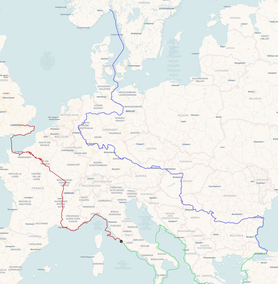 RUTE: «Saga Farmann» er klar for tredje sesong med tur fra Roma til London.