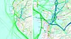 ÅPNE DATA: Eksempel på kartplott fra utvalgt områder i to utsnitt med data fra HAIS. Visualiseringen er i Kystdatahuset, Kystverkets lavterskel karttjeneste.
